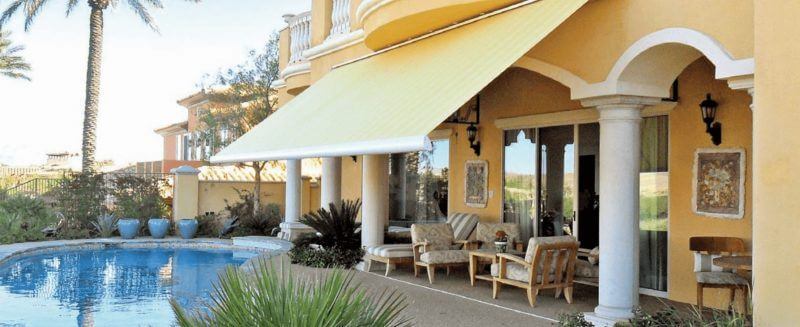 retractable pool awning