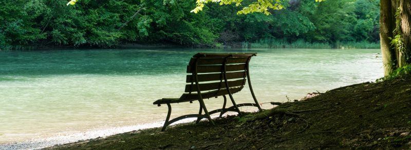 shaded bench