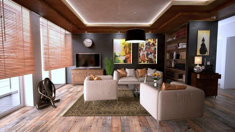 living room with patio