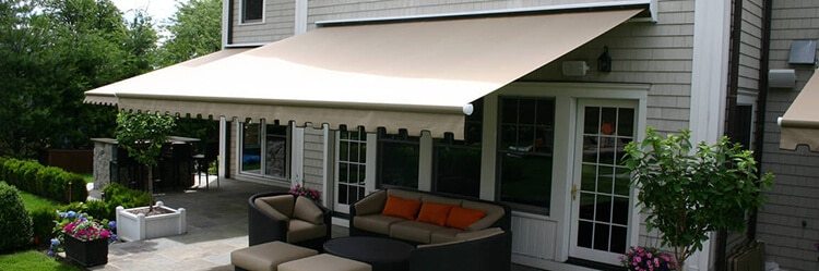 Tan retractable awning