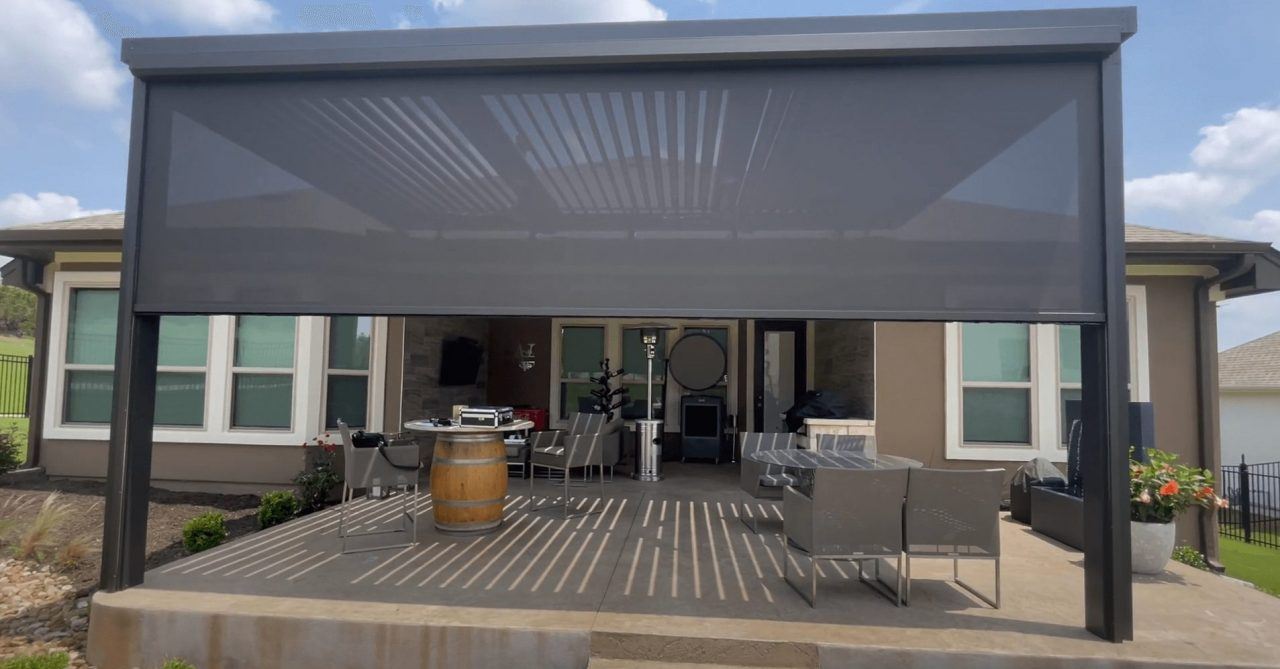 Patio Enclosures With Motorized Screens In Austin Texas