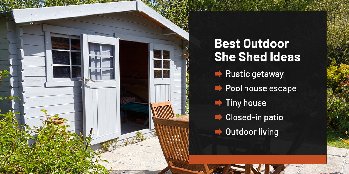 outdoor she shed ideas