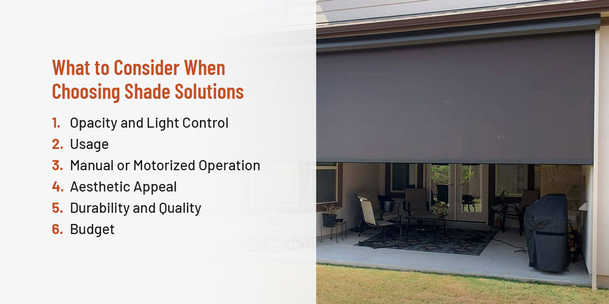 what to consider when choosing shade solutions